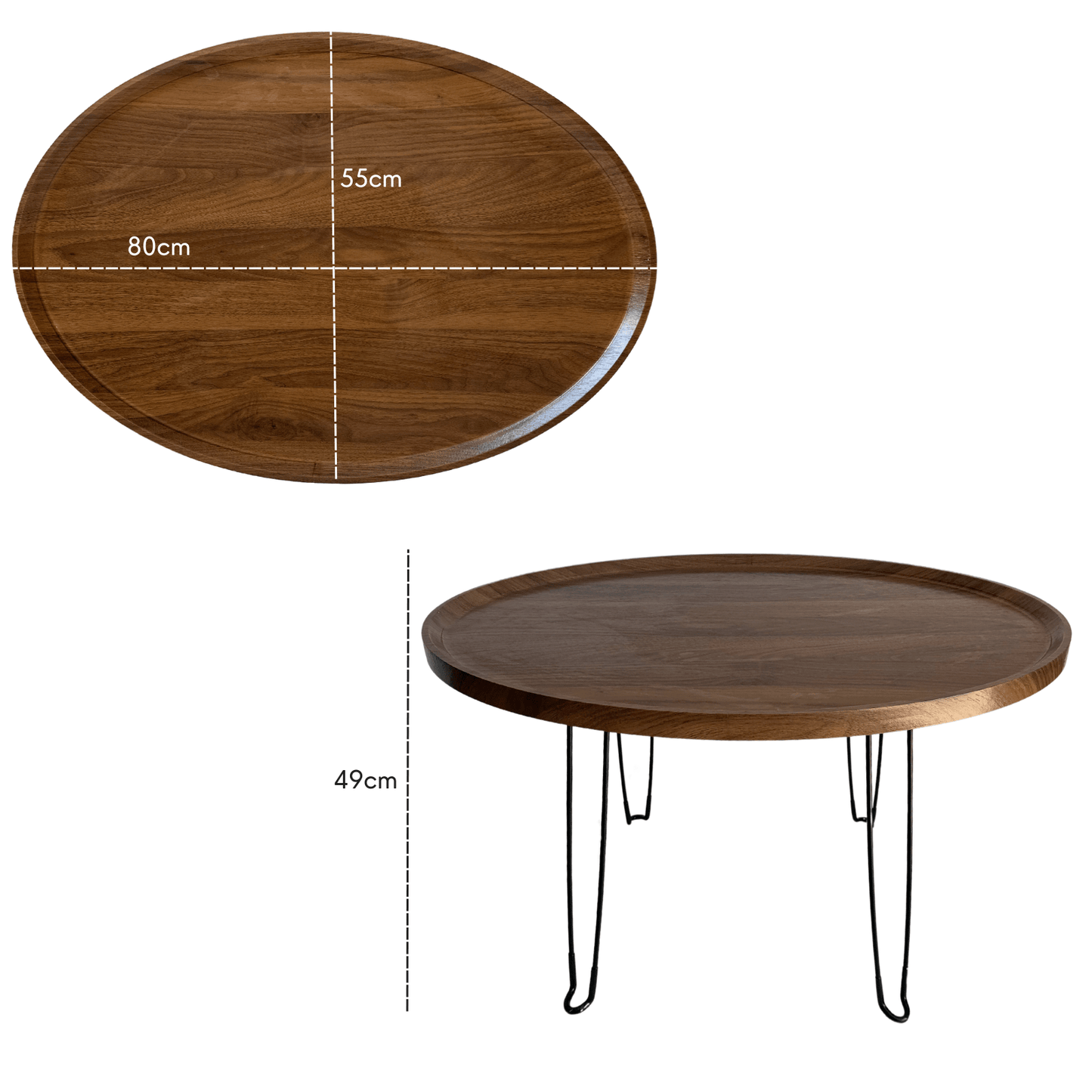 Mesa Ovalada de Madera Grande – Diseño Moderno y Versátil para Tu Hogar