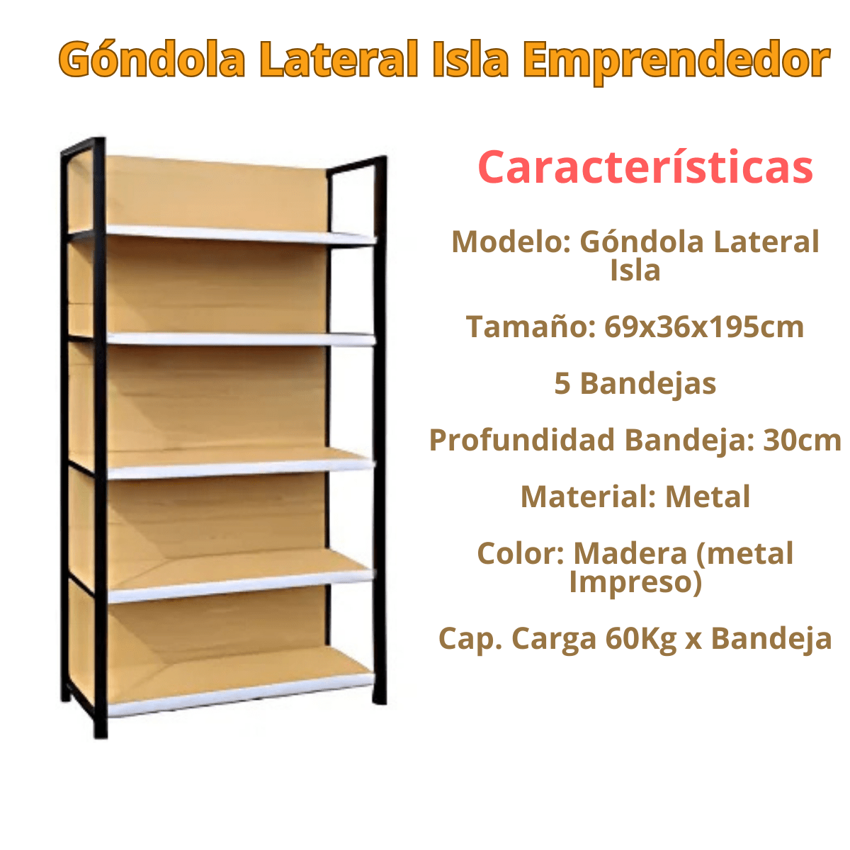 Estantería Góndola Modelo Lateral Muro o Isla