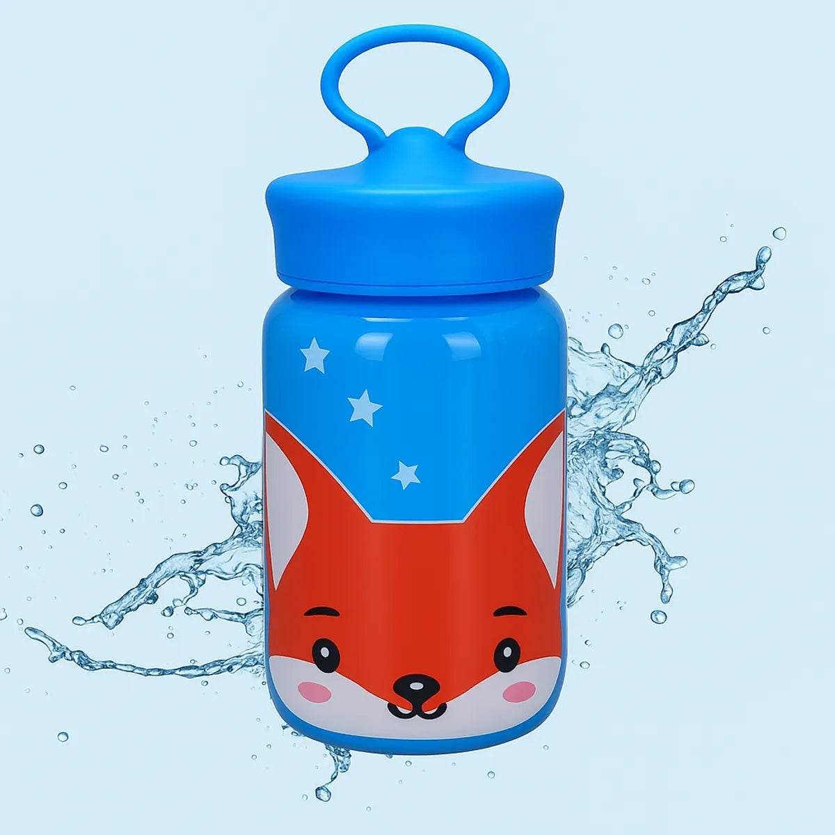Botella Infantil de Vidrio Foxy 340ml Rosa Azul Verde