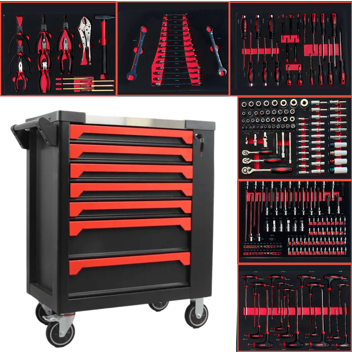 Carro De Trabajo Movil 8 Gabinetes C/herr 253 Pcs Generico