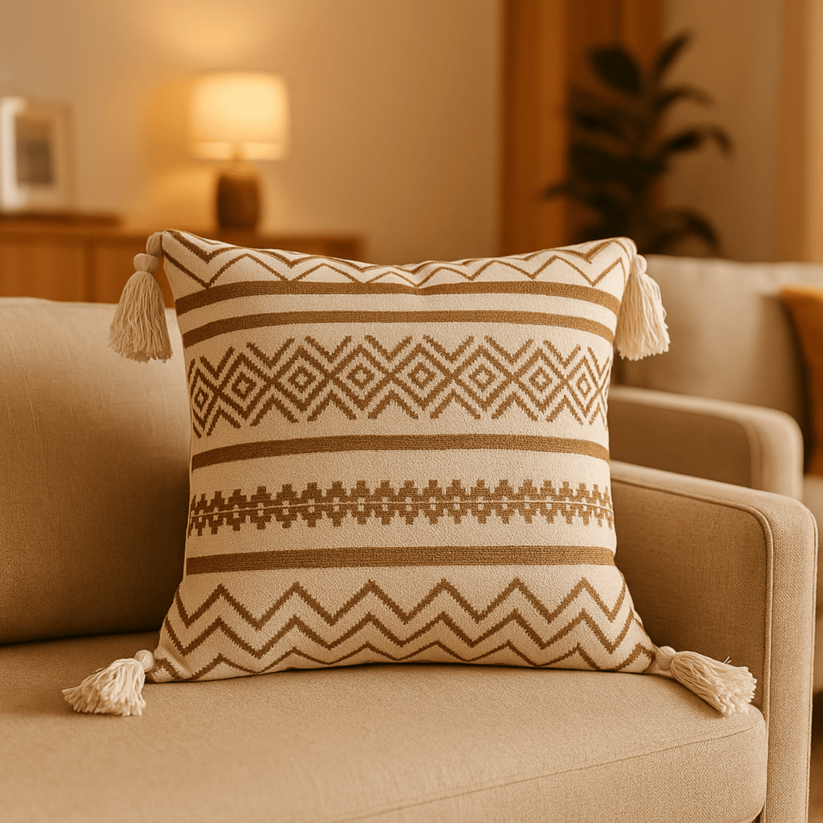 Cojines decorativos boho chic de 42x42cm – vista lateral