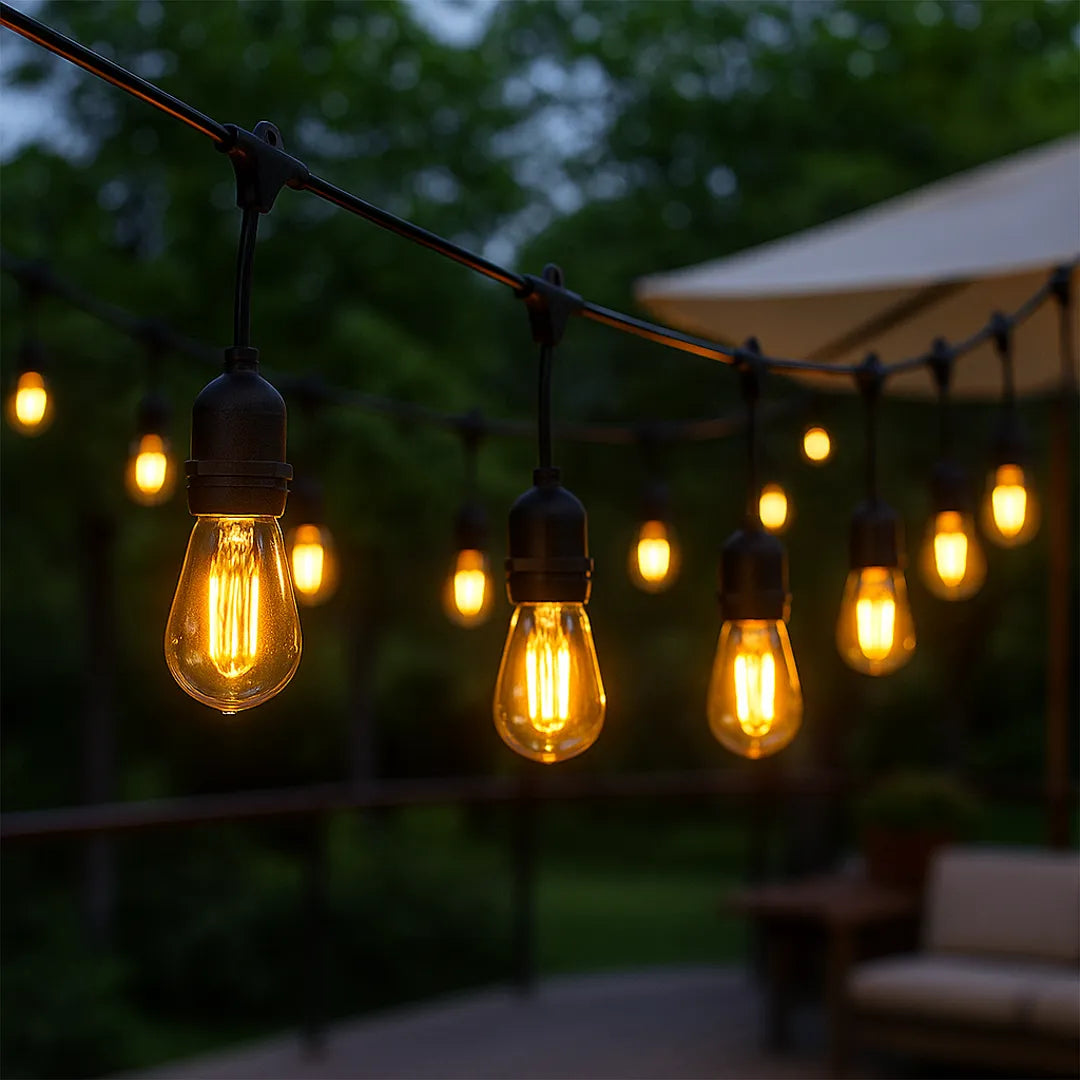 Guirnalda Luces Led Ampolletas E27 Incluidas 10m Decorativas Luces Cálida