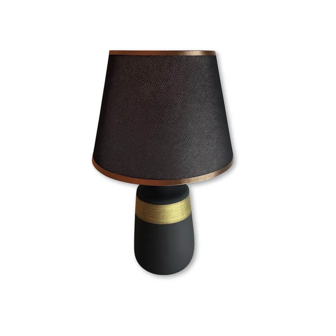 Lámpara de Noche Negra y Dorada Elegante