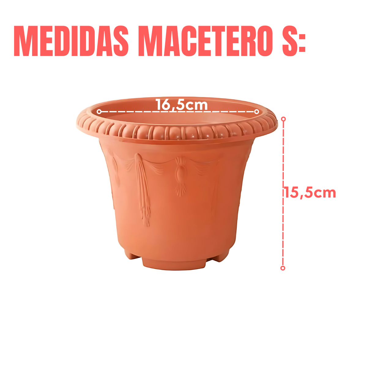 Maceteros Plasticos con Diseño Dos Tamaños Disponibles
