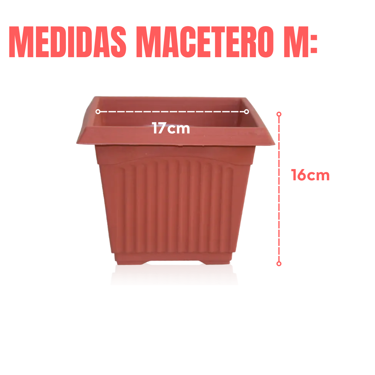 Maceteros Plasticos Cuadrados Tres Tamaños Disponibles