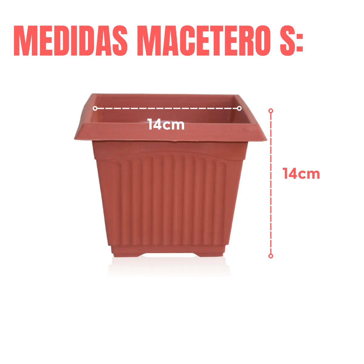 Maceteros plásticos cuadrados resistentes – detalle de textura y material