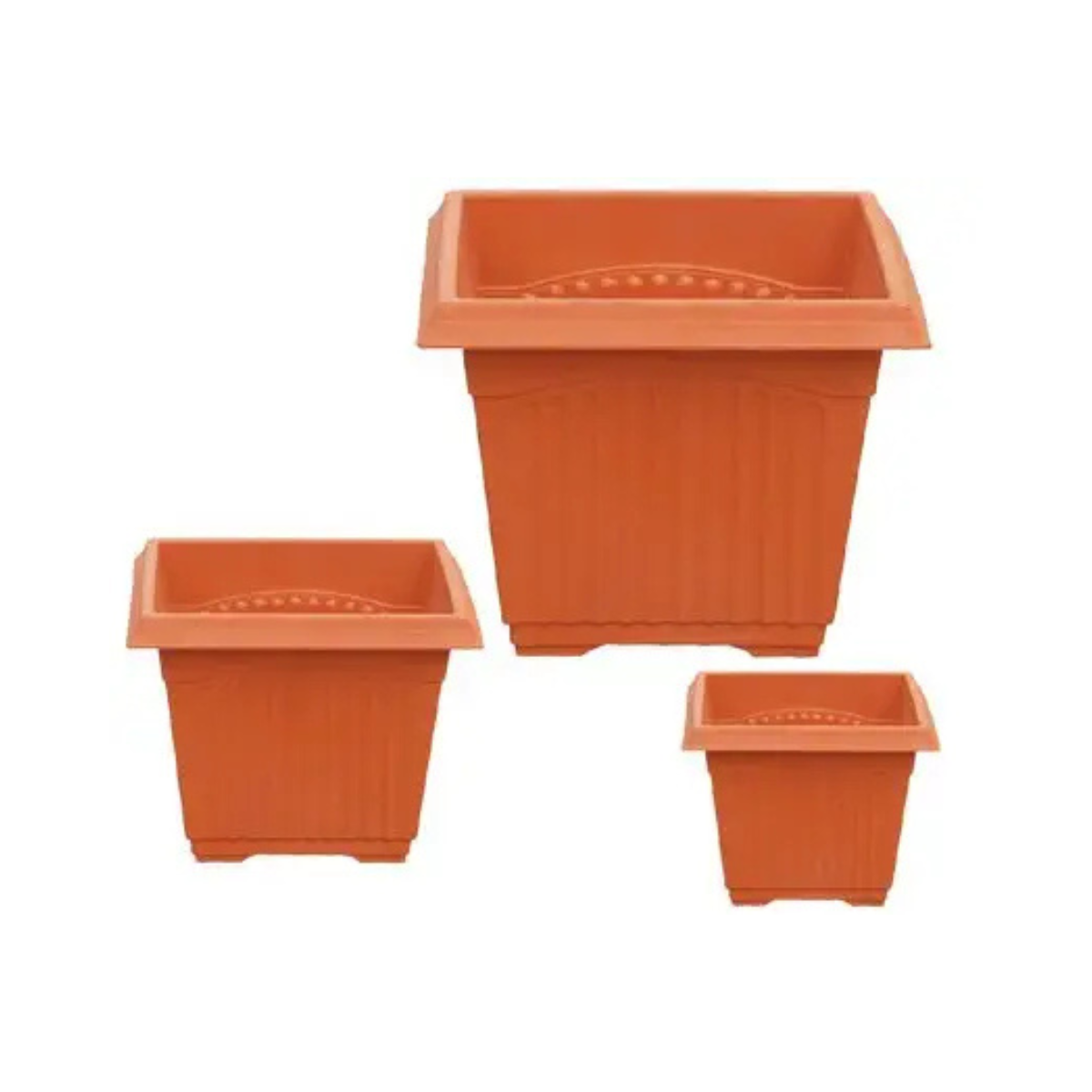 Maceteros Plasticos Cuadrados Tres Tamaños Disponibles