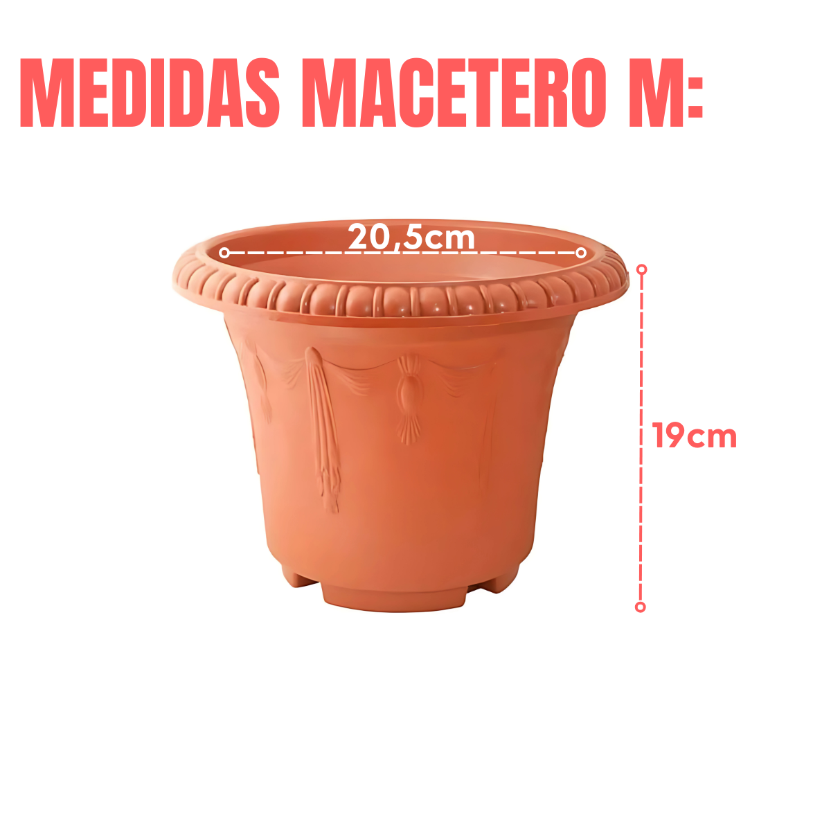 Maceteros Plasticos con Diseño Dos Tamaños Disponibles