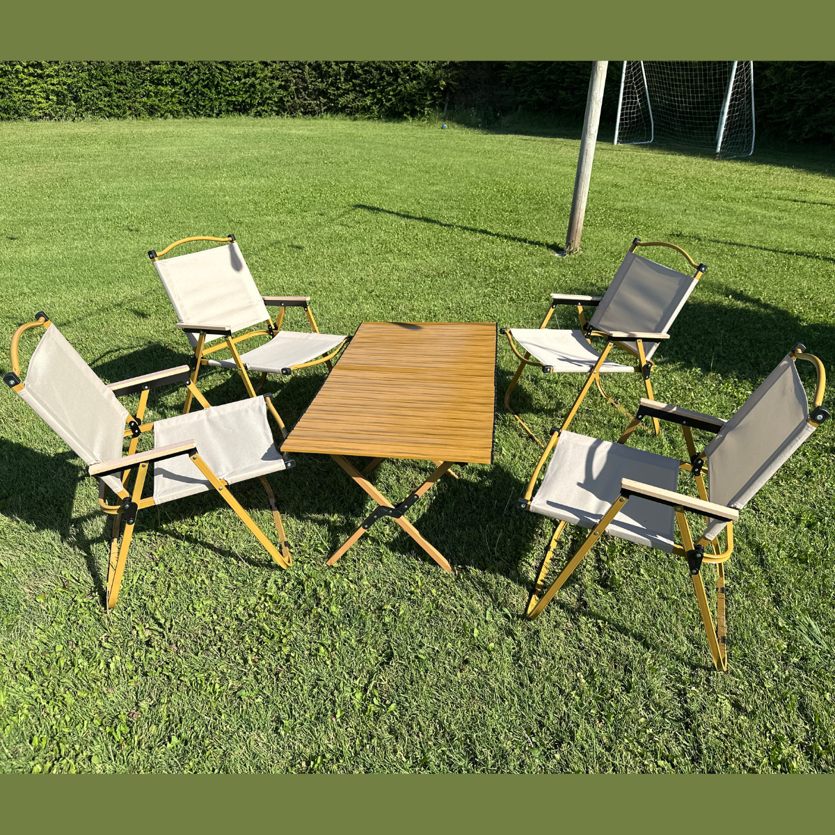 Set 4 Sillas Plegables + Mesa Camping Plegable