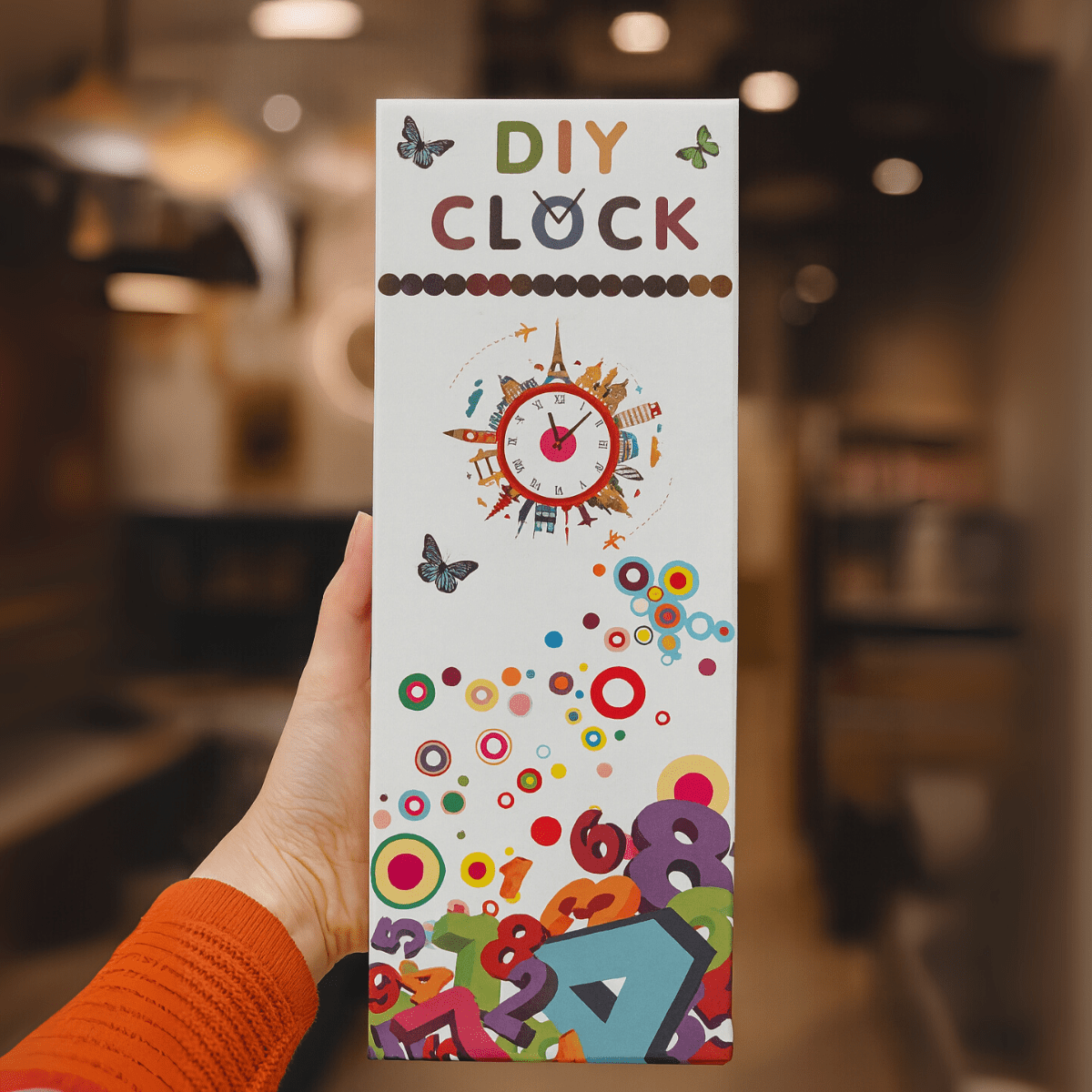 Reloj de Pared Fluorescente 3D DIY Números Grandes