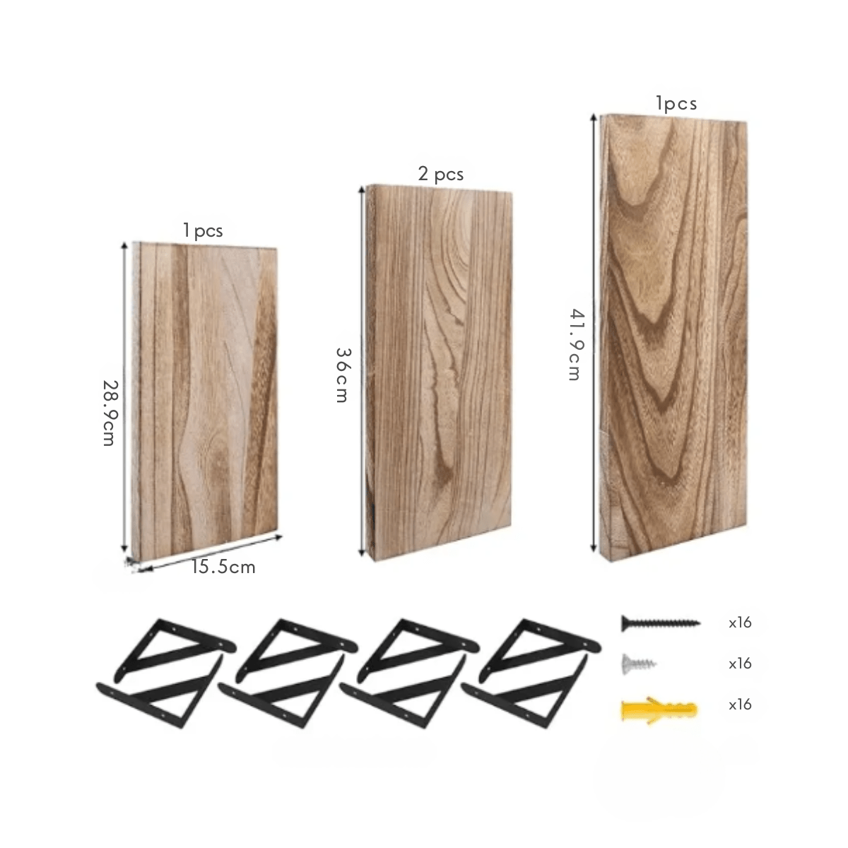 Set de repisas de madera y fierro, estilo moderno e industrial – medidas y dimensiones