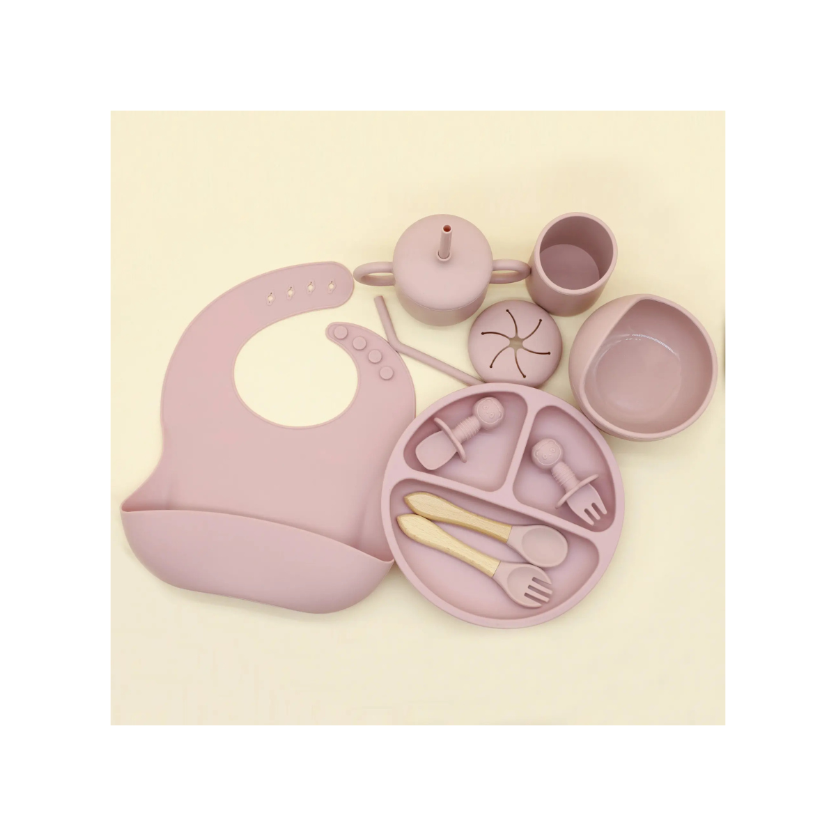 Set De Alimentación Silicona Dividida Con Ventosa Bebés 10pcs Libre BPA