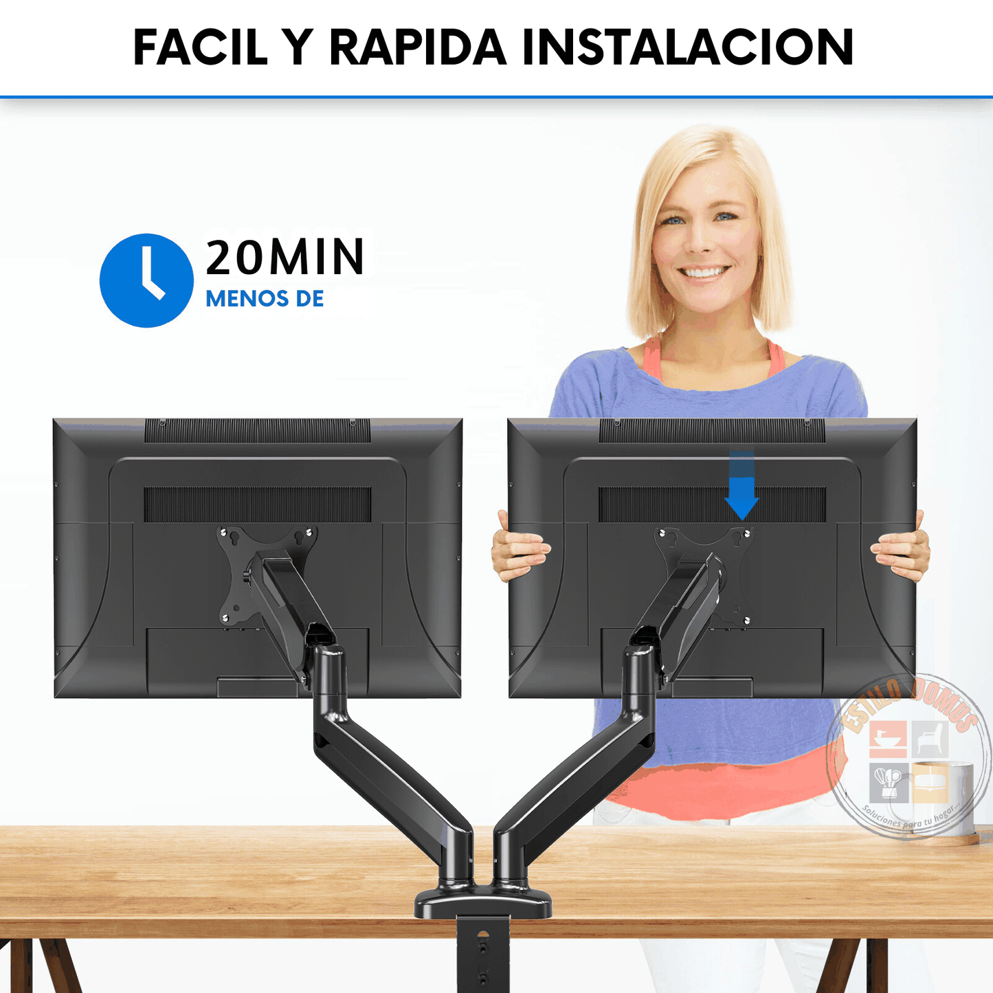 Soporte Doble Monitor Escritorio Soporte Doble Brazo Gamer