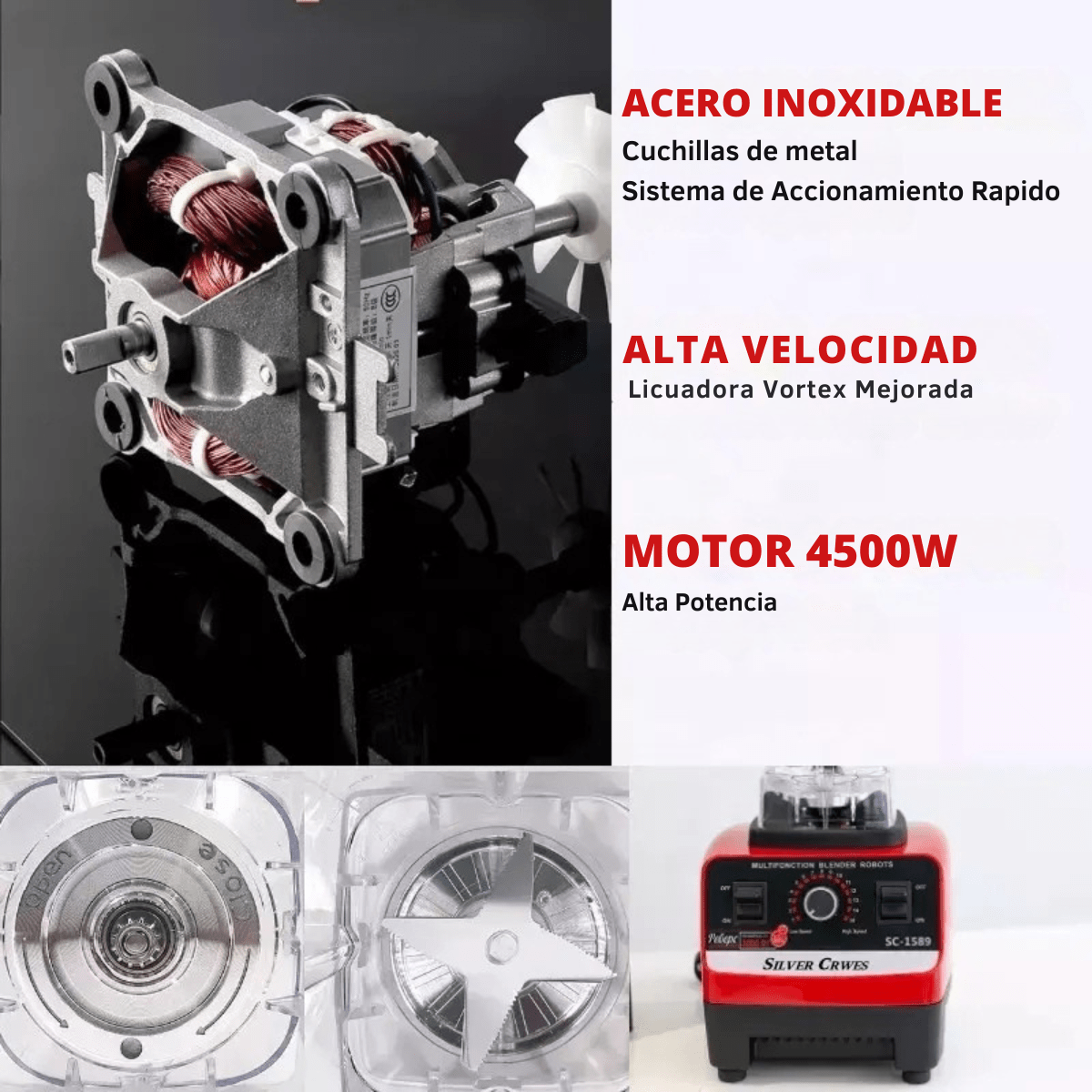 Licuadora Multifuncional Profesional Trituradora 2 vasos