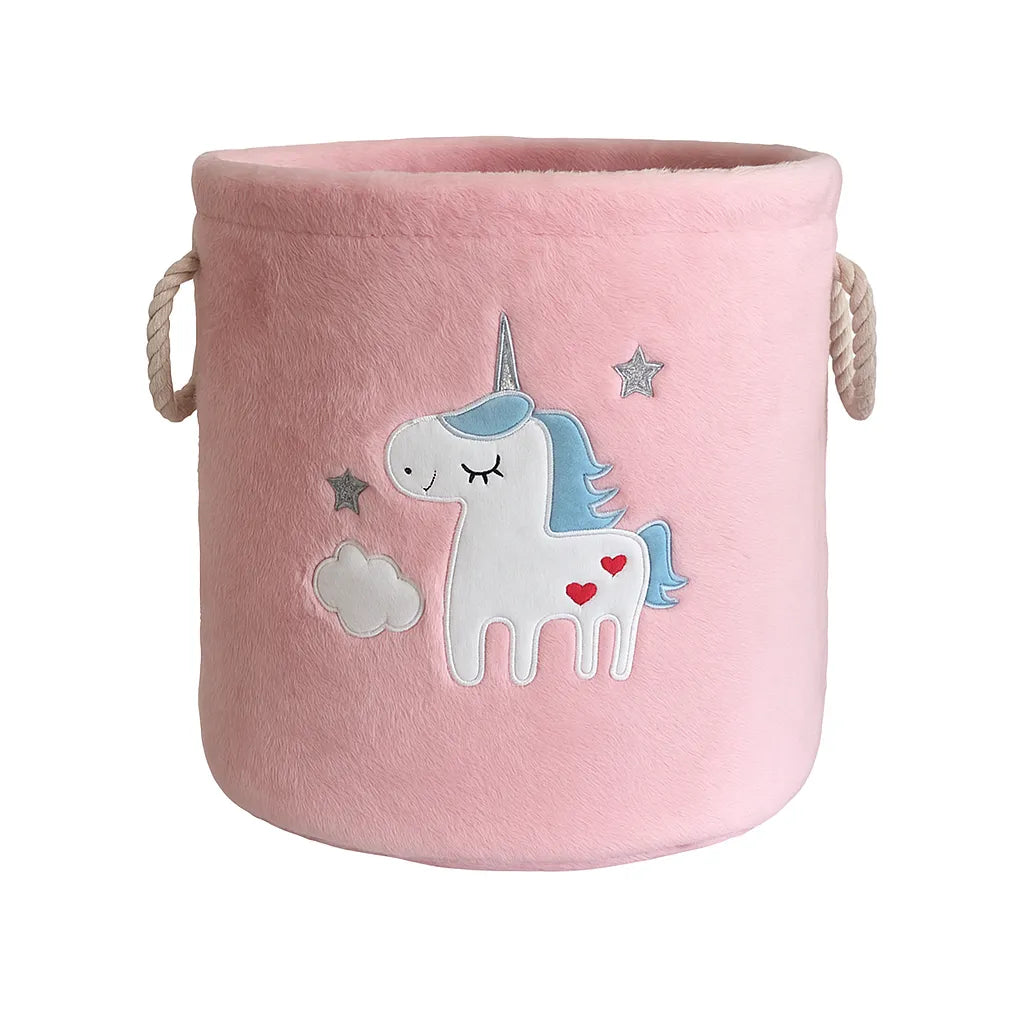 Canasto infantil de Felpa 2 Colore Diseños Unicornio