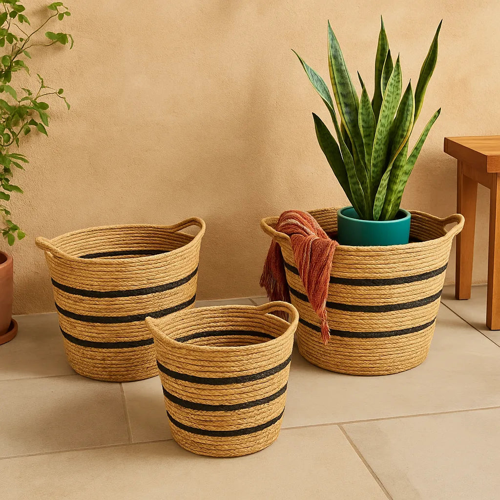 Set de 3 Cestas de Organización Rústicas y Elegantes