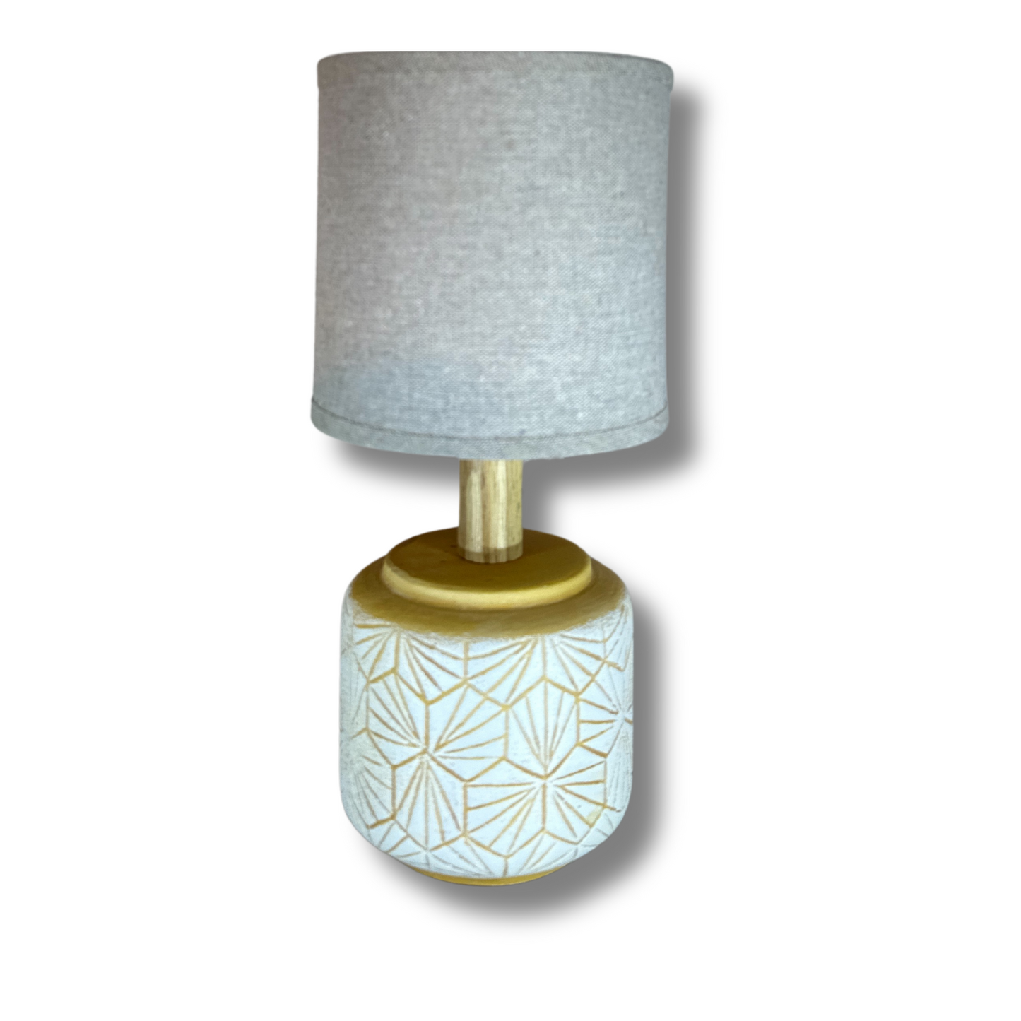 Lámpara De Velador o Mesa de Noche Minimalista Cerámica y Madera