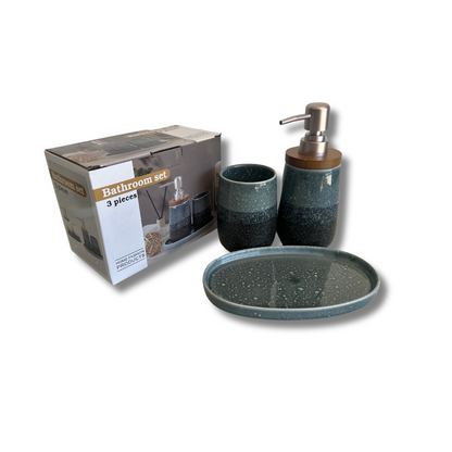 Set de Baño de 3 Piezas en Cerámica: Estilo Cónico Color Degradado para una Decoración Moderna