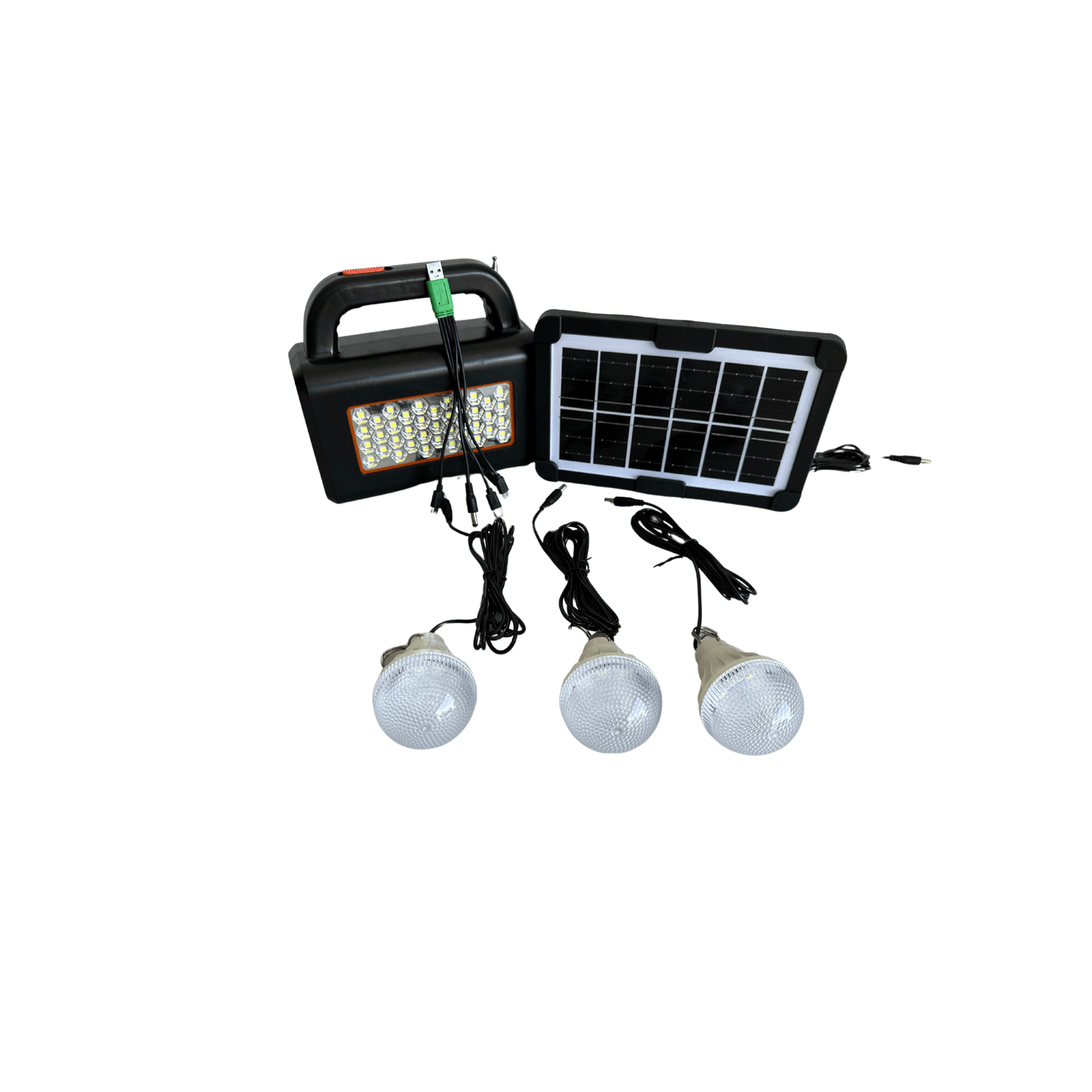 Linterna Solar Multifuncional con Accesorios – Ideal para Emergencias y Ahorro Energético