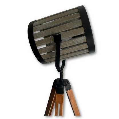 Lámpara de Pie Trípode Madera Altura Regulable