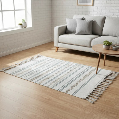 Alfombra decorativa boho de 90x59cm