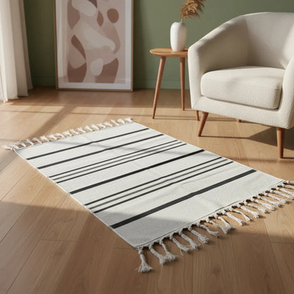 Alfombra decorativa boho de 90x59cm – vista superior