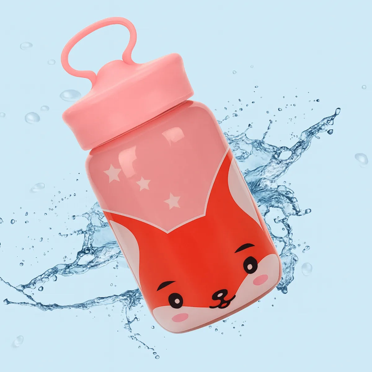 Botella Infantil de Vidrio Foxy 340ml Rosa Azul Verde