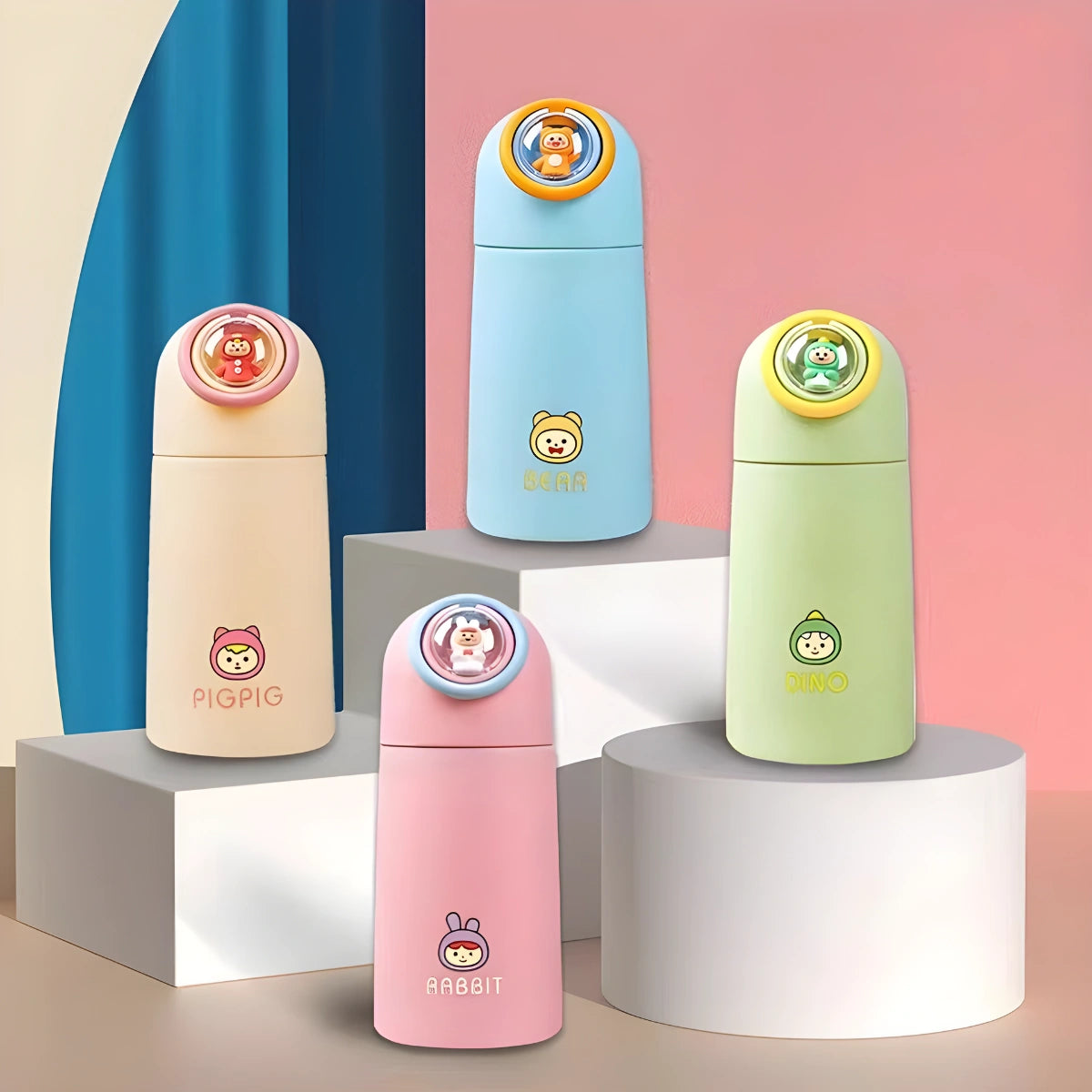 Botella Infantil Kawaii con Figura 3D – 380ml