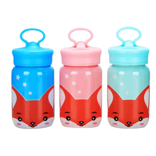 Botella Infantil de Vidrio Foxy 340ml Rosa Azul Verde