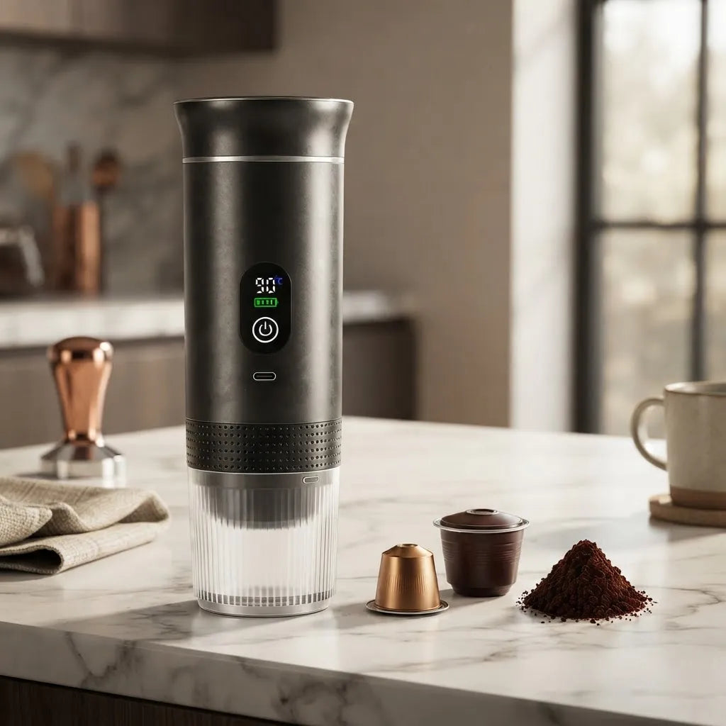 Cafetera Espresso Portátil 3 en 1 – Calienta y Extrae Automáticamente