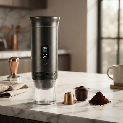 Cafetera Espresso Portátil 3 en 1 – Calienta y Extrae Automáticamente
