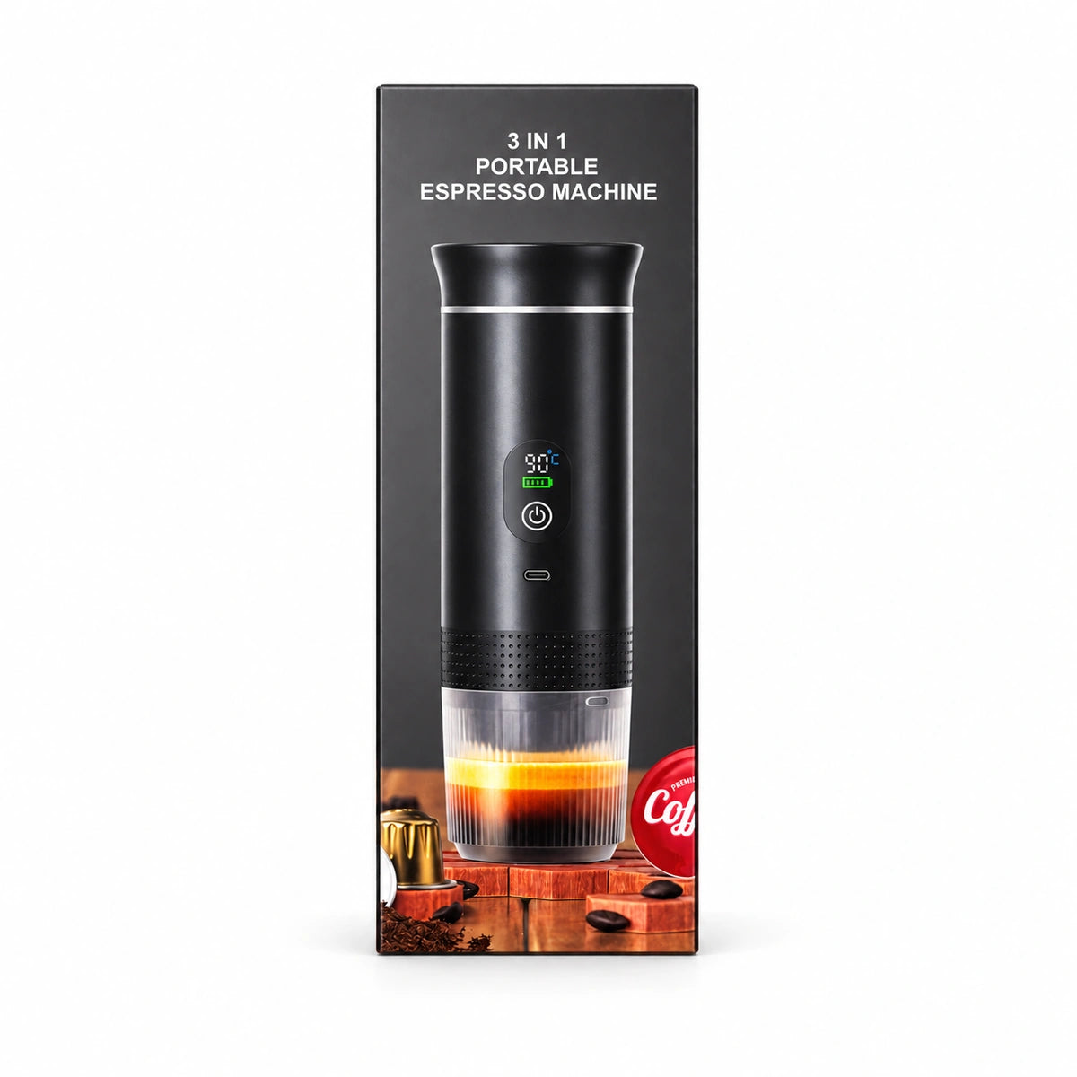 Cafetera Espresso Portátil 3 en 1 – Calienta y Extrae Automáticamente