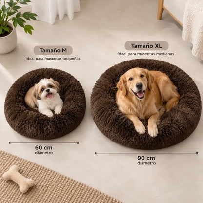 Cama circular lavable para mascotas – detalle de textura y material