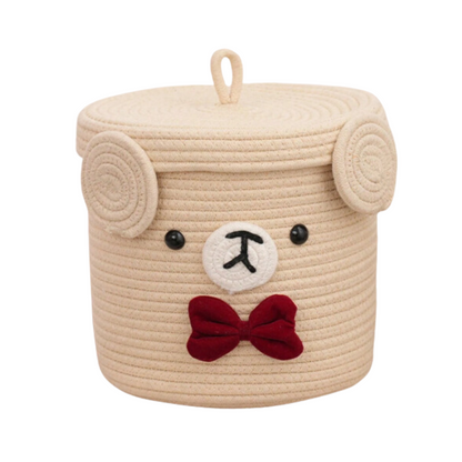 Cesta Almacenamiento con Tapa Diseño Oso
