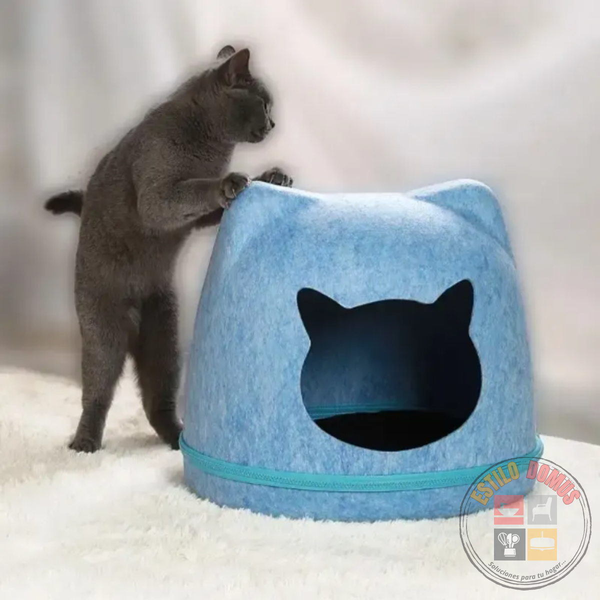 cama casa gato iglu lavable