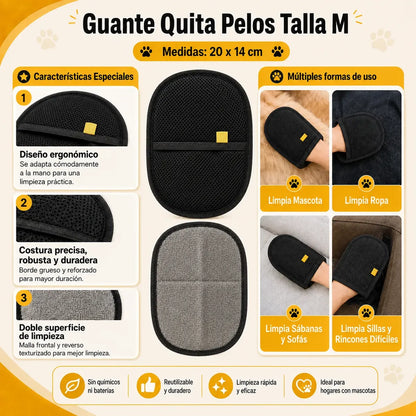 Pack 2 Guantes Quita Pelos para Perros y Gatos Talla M