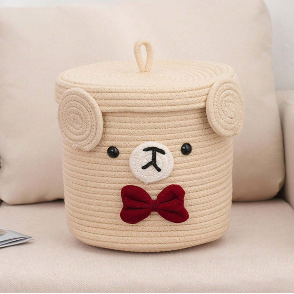 Cesta Almacenamiento con Tapa Diseño Oso
