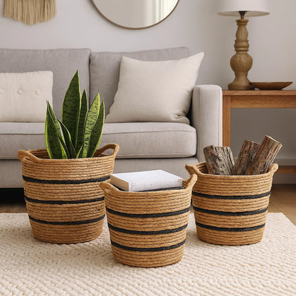 Set de 3 Cestas de Organización Rústicas y Elegantes