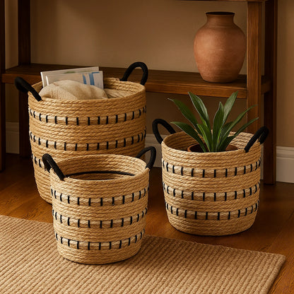 Set de Cestas de Organización de Fibras Naturales: Orden y Estilo para Tu Hogar