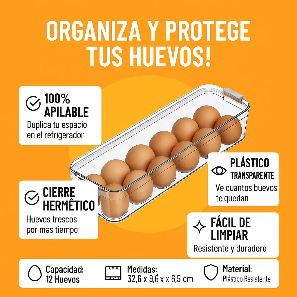 Contenedores Herméticos para 24 Huevos Apilable