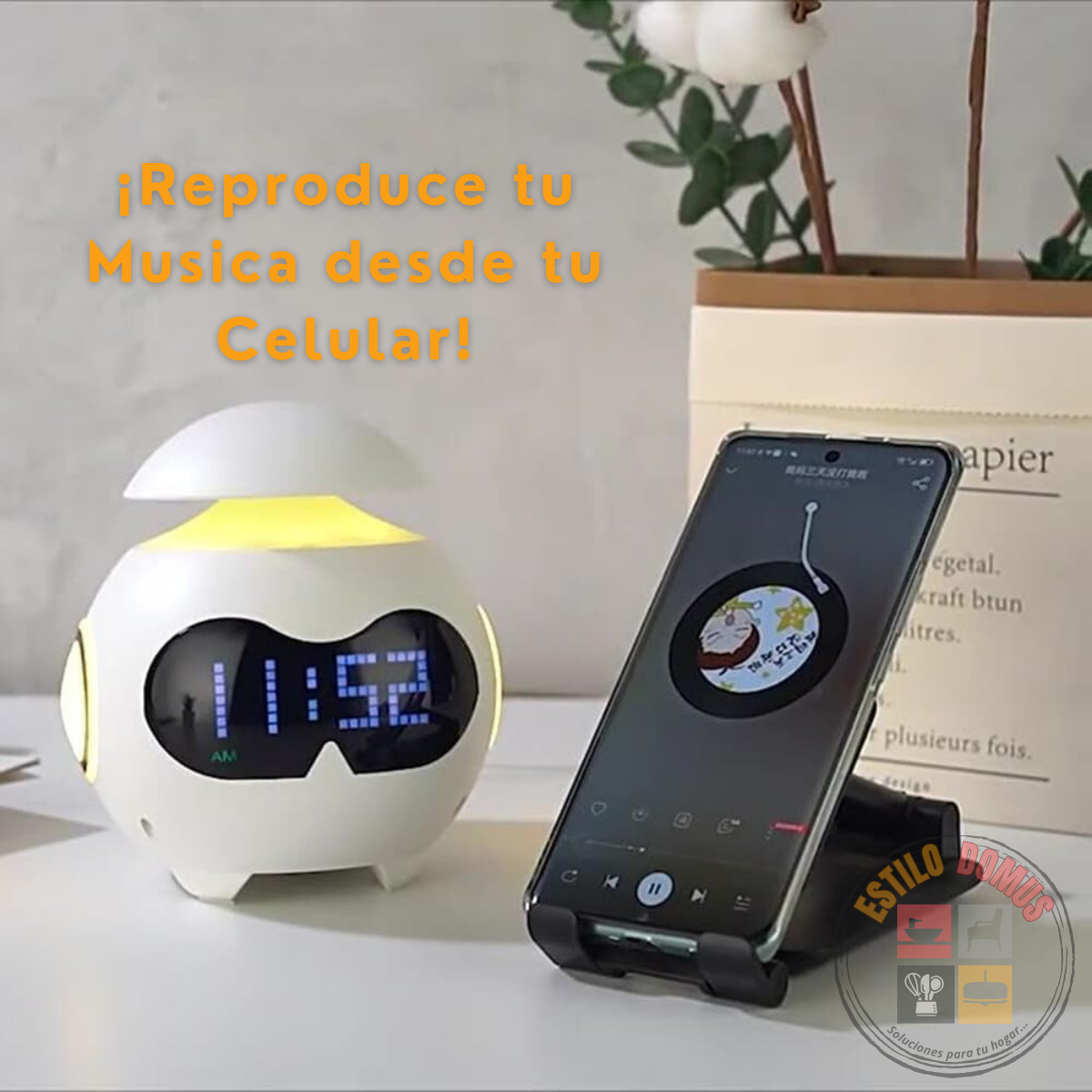Despertador Infantil con Emociones Bluetooth y Luz de Noche