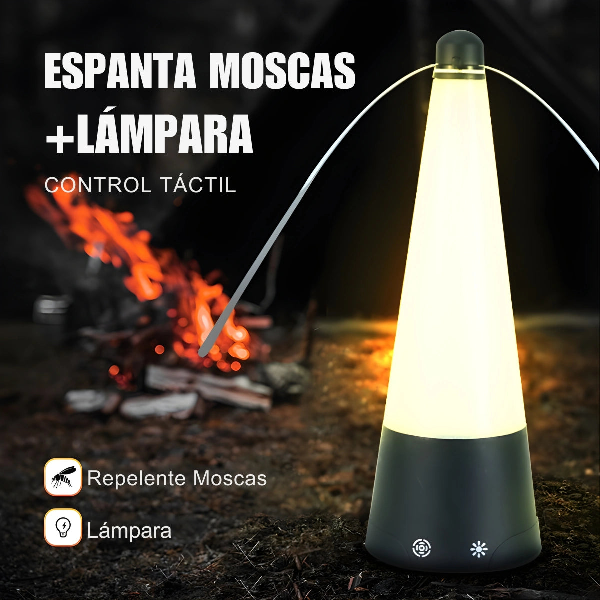 Repelente Espanta Mosca Portátil Recargable con Luz