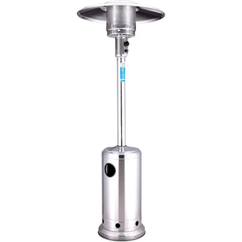 Estufa Exterior a Gas Color Silver Acero Inoxidable Encendido Eléctrico