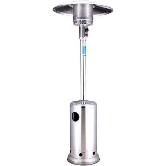 Estufa Exterior a Gas Color Silver Acero Inoxidable Encendido Eléctrico