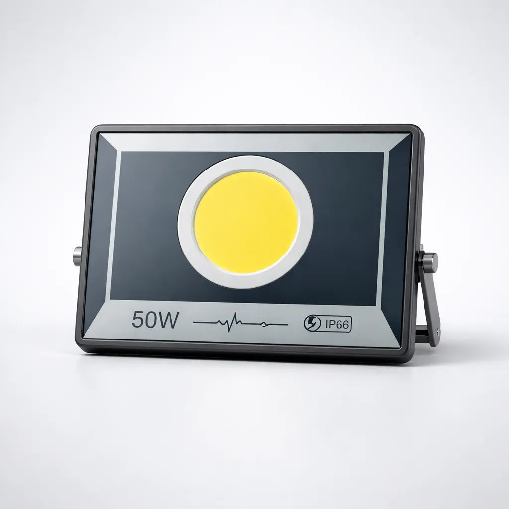 Foco LED de exterior resistente al agua 50W – detalle de terminaciones