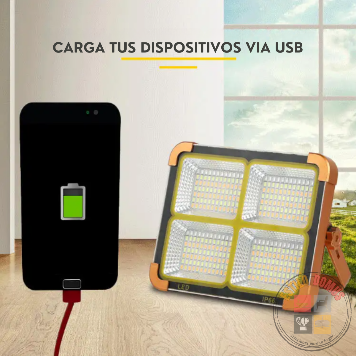 Foco Solar Emergencia Corte de Luz Camping