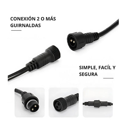 Guirnalda Luces Led Ampolletas E27 Incluidas 10m Decorativas Luces Cálida