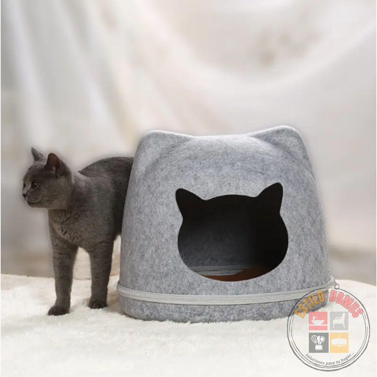 casa Gato Cama Iglu Gato Respirable Lavable