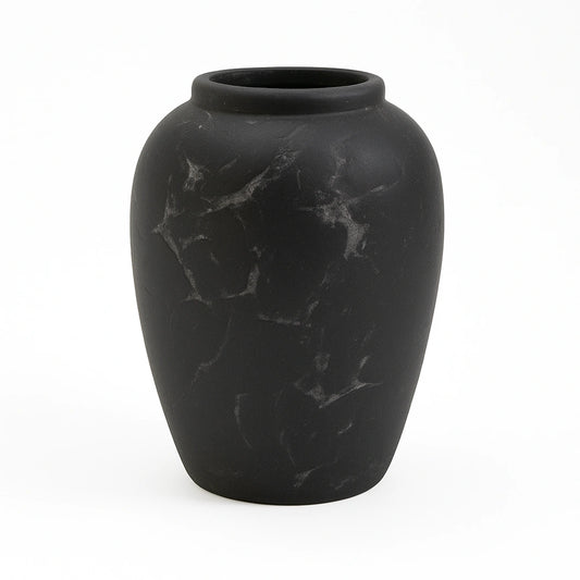 Jarrón Decorativo de Cerámica en Color Negro Mediano 25cm: Elegancia y Estilo para tu Hogar