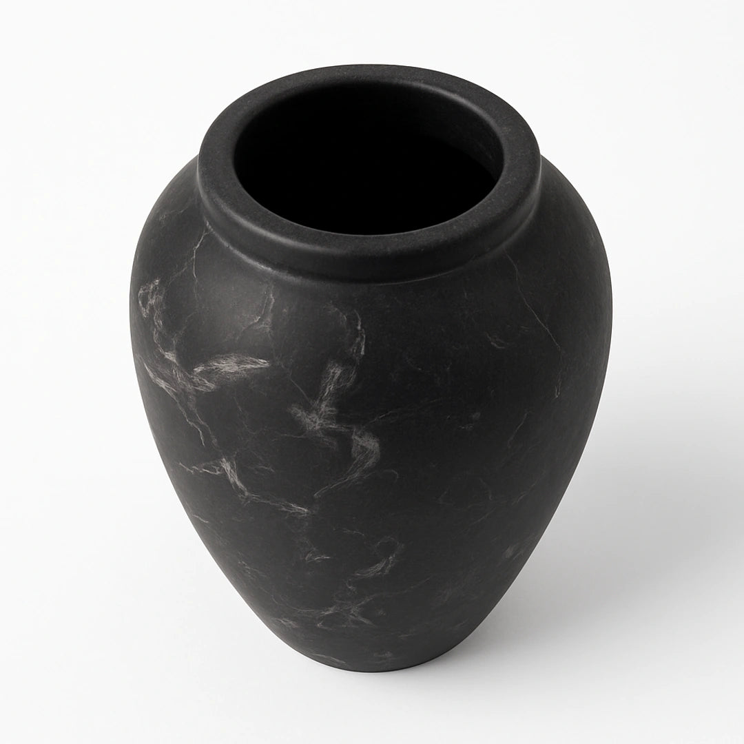 Jarrón Decorativo de Cerámica en Color Negro Mediano 25cm: Elegancia y Estilo para tu Hogar